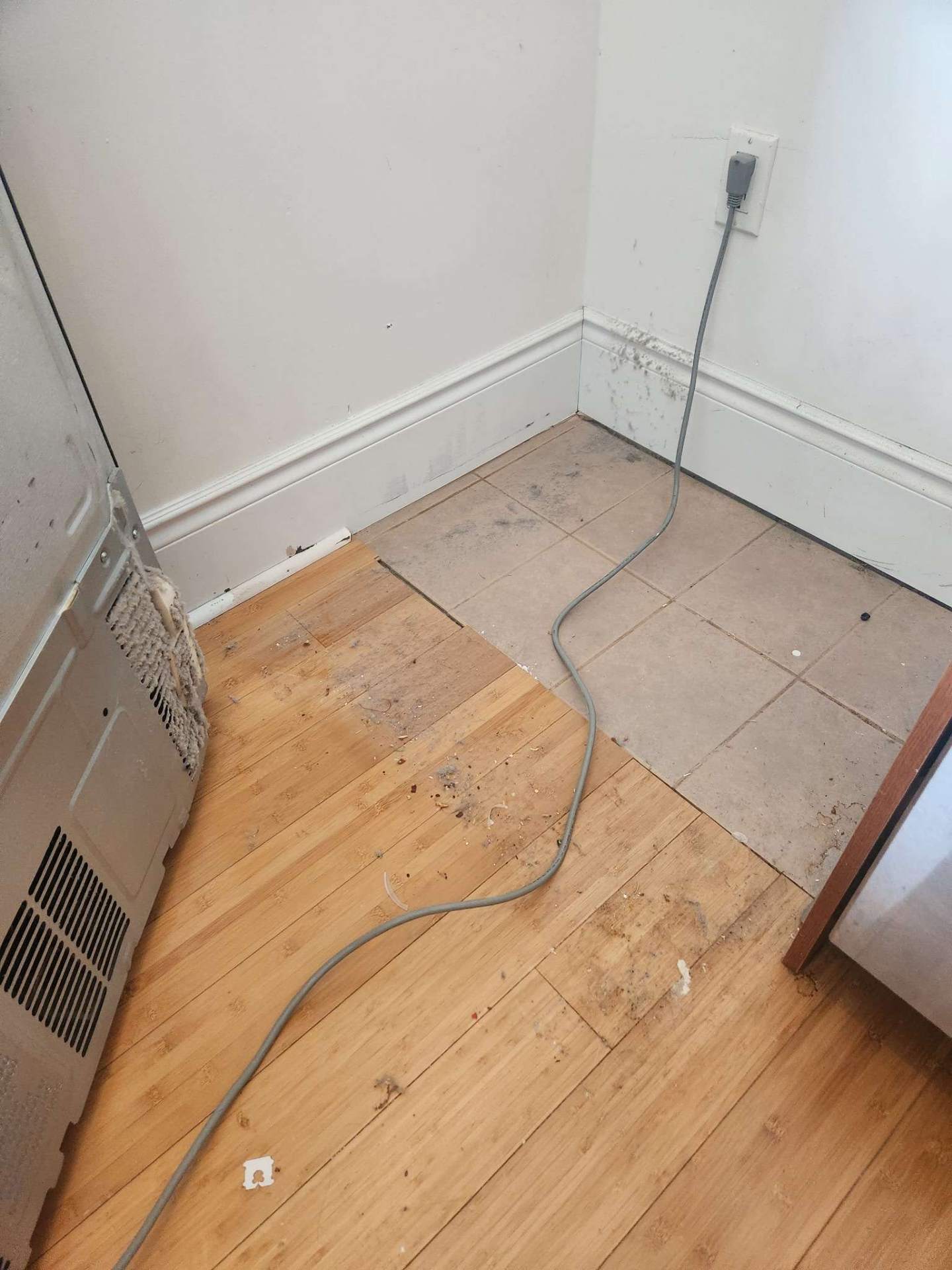Behind the appliances — before